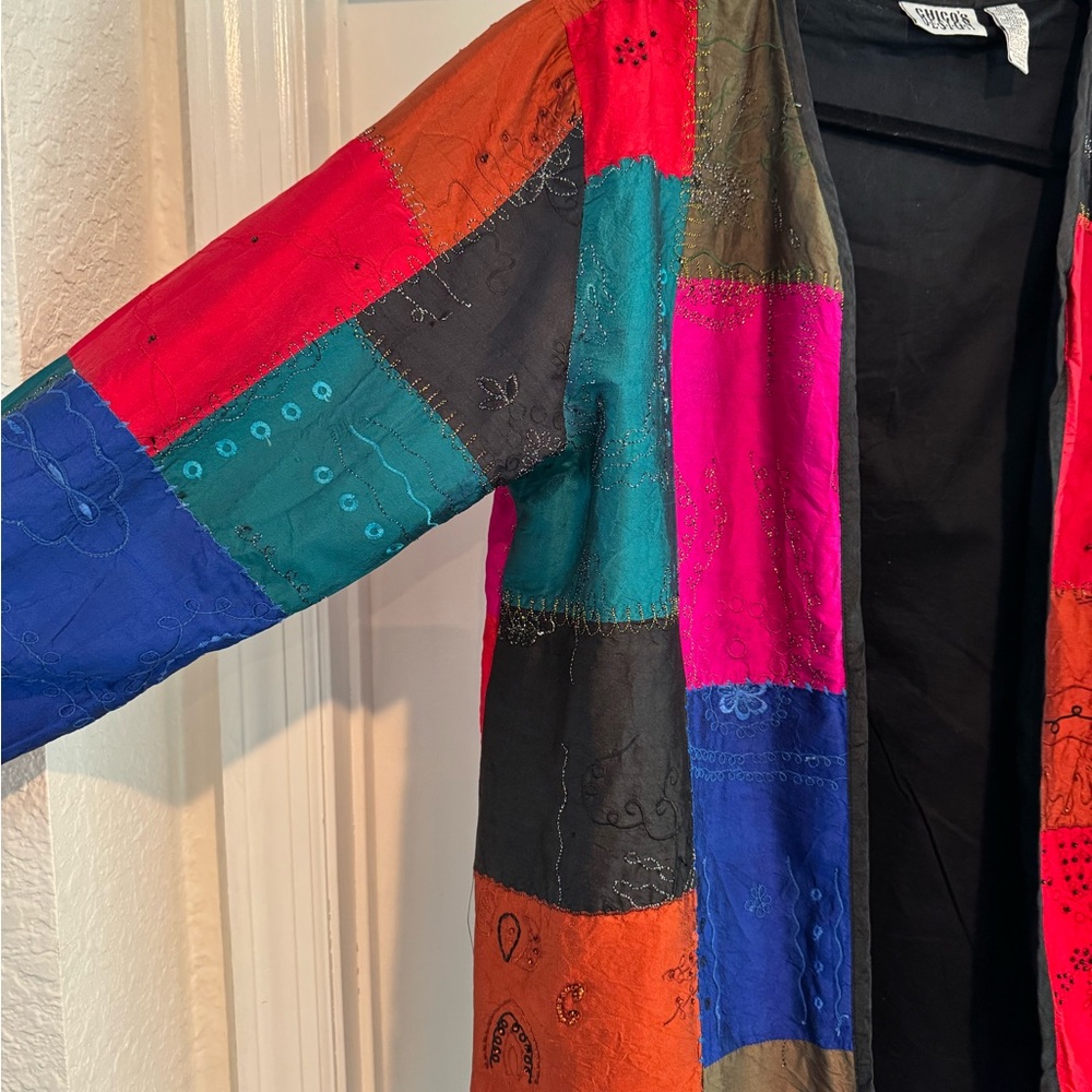 Chico's Patchwork Silk Jacket - image 4